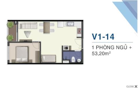 Mặt bằng căn hộ Q7 Saigon Riverside Bán căn hộ 1 phòng ngủ Q7 Saigon Riverside - Tiện ích chất lượng