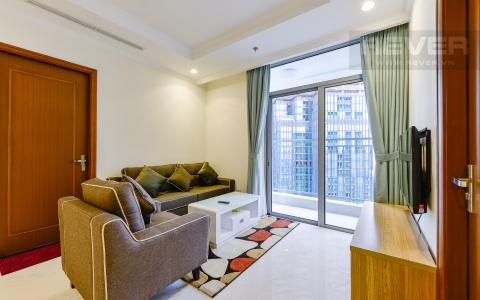 Phòng khách Căn hộ Vinhomes Central Park 3 phòng ngủ tầng cao L1 nội thất đầy đủ