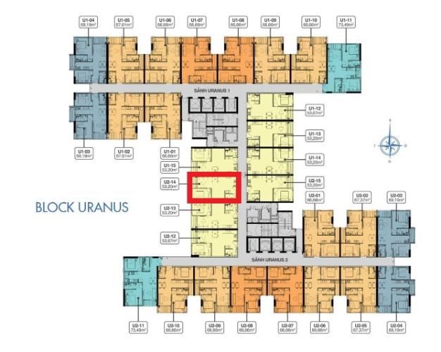 Layout Q7 Sài Gòn Riverside Căn hộ Q7 Saigon Riverside tầng trung, view đường nội khu.