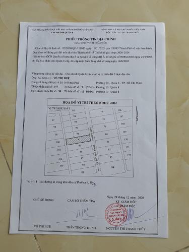 Thông tin nhà phố Nhà phố Quận 8 cửa chính hướng Đông, diện tích đất 36m2.