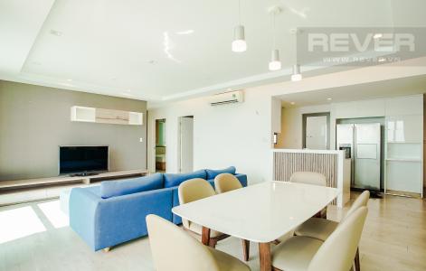 Phòng Khách và Phòng Ăn Cho thuê căn hộ Riviera Point 2PN, tầng cao, đầy đủ nội thất, view sông thoáng mát