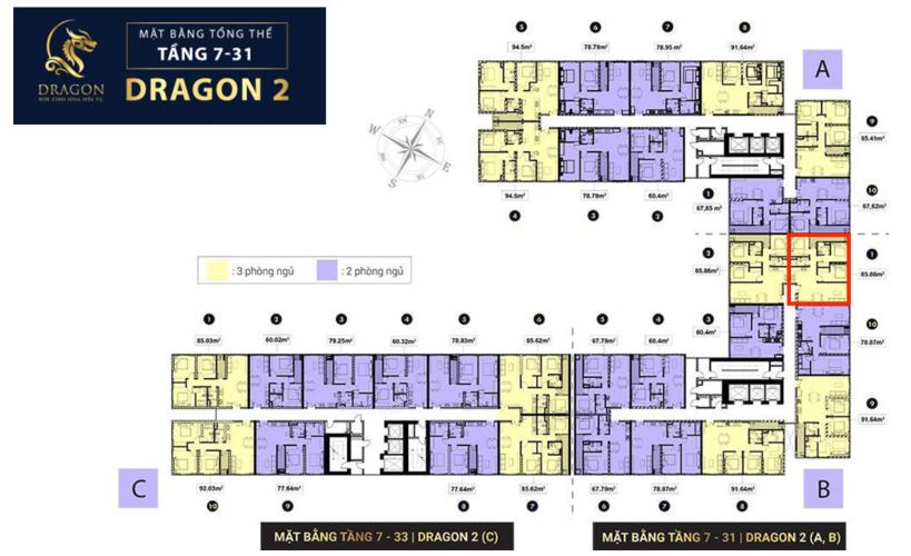 Mặt bằng tầng căn hộ Topaz Elite Căn hộ Topaz Elite tầng cao, ban công hướng Đông Bắc thoáng mát.