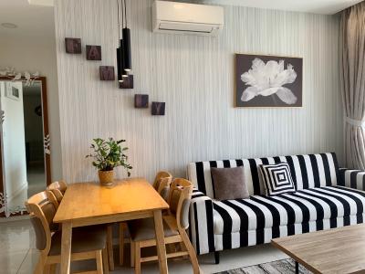 Phòng khách Masteri Millennium Quận 4 Căn hộ Masteri Millennium ban công thoáng mát, đầy đủ nội thất.