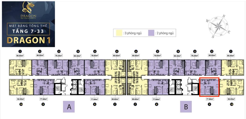 Mặt bằng tầng căn hộ Topaz Elite Căn hộ Topaz Elite tầng 18, ban công hướng Đông Nam thoáng mát.