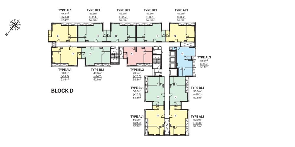 Mặt bằng khu căn hộ CITIALTO Bán căn hộ CitiAlto 2PN, tầng 15, đầy đủ nội thất, chưa bàn giao