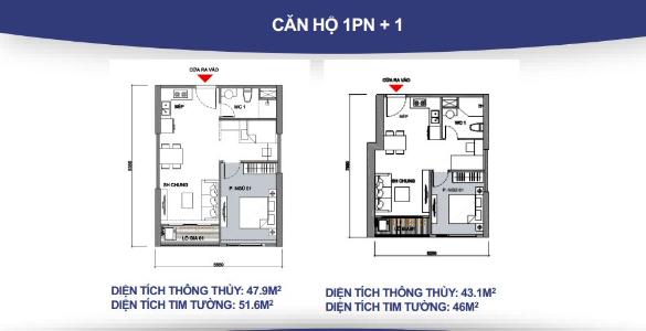 Phối cảnh căn hộ Vinhome Grand Park Bán căn hộ Vinhomes Grand Park 1 phòng ngủ, diện tích 46m2, nội thất cơ bản