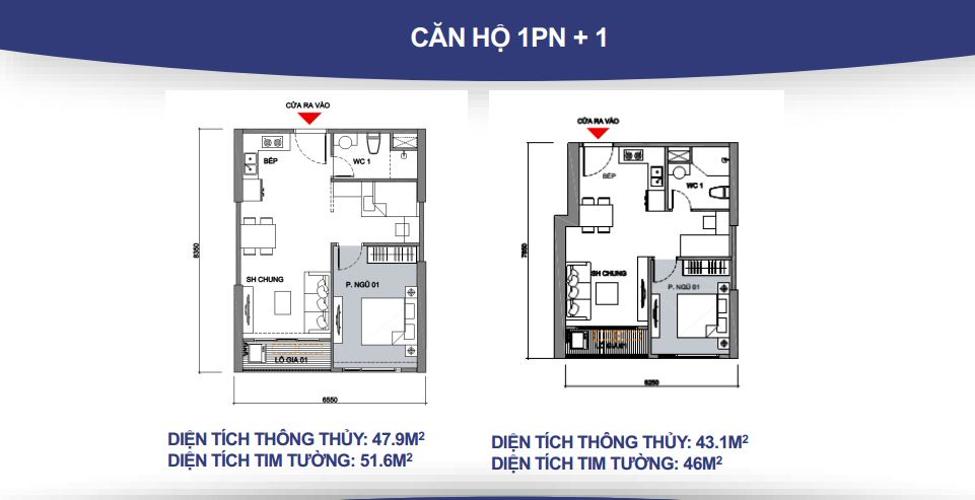 Phối cảnh căn hộ Vinhome Grand Park Bán căn hộ Vinhomes Grand Park 1 phòng ngủ, diện tích 46m2, nội thất cơ bản