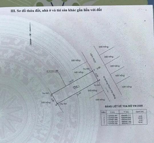 Mặt bằng sàn Bán đất nền hẻm 5m Q. Thủ Đức, diện tích 4x17m, đất thổ cư 100%.