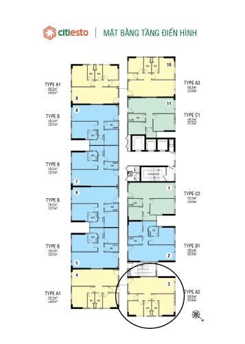 Sơ đồ căn hộ Citi Esto Bán nhanh căn hộ 2 phòng ngủ tầng cao Citi Esto, hướng Đông Bắc, hỗ trợ vay, giao dịch nhanh.