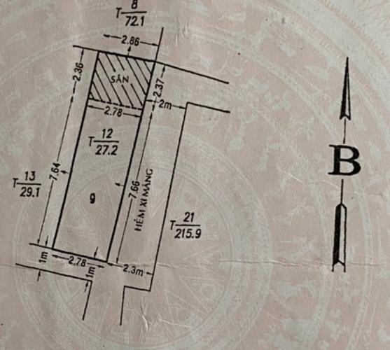  Nhà phố hướng Bắc diện tích 21m2, hẻm 2m.