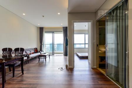 Phòng Khách căn hộ Diamond Island - Đảo Kim Cương Cho thuê căn hộ Diamond Island - Đảo Kim Cương 1PN, tầng trung, tháp Hawaii, đầy đủ nội thất, view hồ bơi