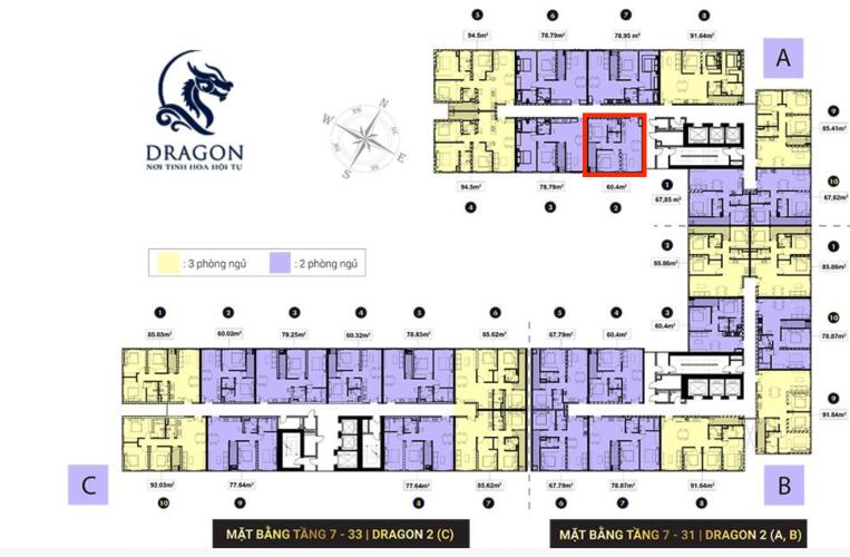 Layout căn hộ Topaz Elite Căn hộ Topaz Elite 2 phòng ngủ tầng 18, hướng Tây Bắc.