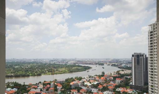 View ban công Masteri Thảo Điền Quận 2 Căn hộ Masteri Thảo Điền view sông, nội thất đầy đủ.