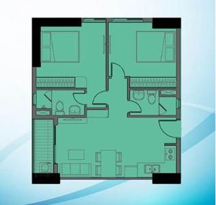 Mặt bằng bố trí Bcons Garden Căn hộ Bcons Garden ban công hướng Đông đón gió.