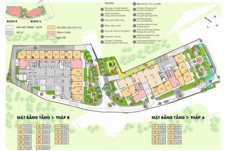 Mặt bằng chung Opal Boulevard Căn hộ tầng cao Opal Boulevard 2 phòng ngủ, nội thất cơ bản.