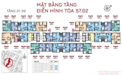 Dự án Vinhomes Grand Park Bán căn hộ tầng trung - Vinhomes Grand Park, 1 phòng ngủ, diện tích sàn 46m2.