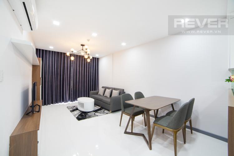 Phòng khách Căn hộ The Gold View 2 phòng ngủ tầng trung A1 hướng Tây Nam