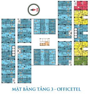 Mặt bằng tầng khu căn hộ HOMYLAND RIVERSIDE Bán officetel Homyland Riverside 1PN, tầng 3, bàn giao hoàn thiện