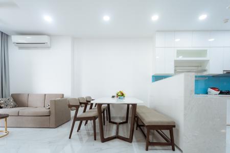 Bàn ăn căn hộ Saigon South Residence Cho thuê căn hộ 3PN, diện tích 104m2, đầy đủ nội thất, view nội khu toàn cảnh dự án Saigon South Residence.