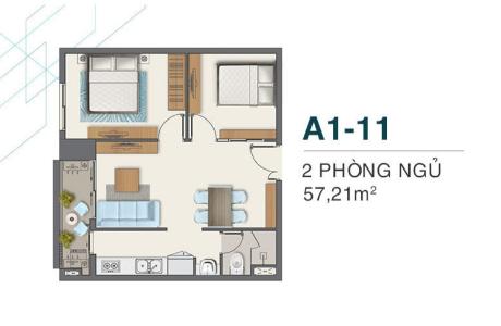 Mặt bằng căn hộ q7 boulevard Căn hộ Q7 Boulevard tầng trung, bàn giao kèm nội thất cơ bản.