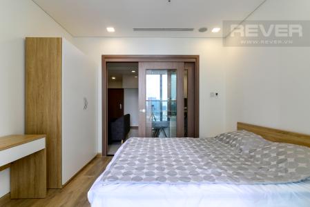 Phòng Ngủ Cho thuê căn hộ Vinhomes Central Park 1PN, tầng thấp, tháp Landmark 81, đầy đủ nội thất
