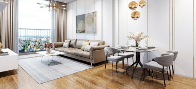 Nhà mẫu căn hộ Eco Green Sài Gòn Bán căn hộ Eco Green Sài Gòn, diện tích sàn 61.52m2 - 2 phòng ngủ, ban công hướng Bắc, đầy đủ nội thất.