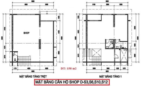 Layout Diamond Riverside, Quận 8 Shophouse Diamond Riverside view đại lộ, nội thất cơ bản.