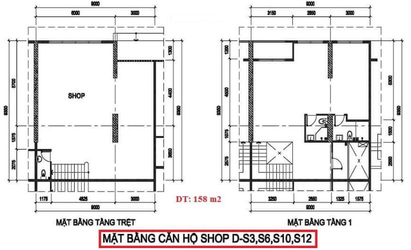 Layout Diamond Riverside, Quận 8 Shophouse Diamond Riverside view đại lộ, nội thất cơ bản.
