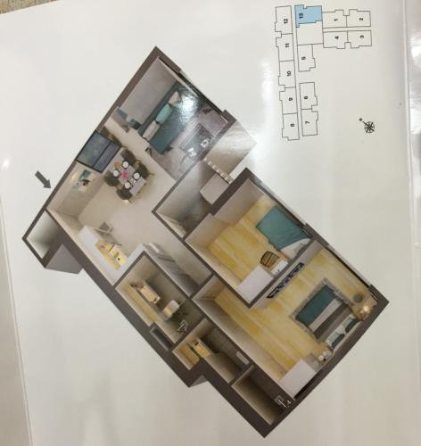 Sơ đồ căn hộ CITIALTO Bán căn hộ CitiAlto 2PN, tầng 15, đầy đủ nội thất, chưa bàn giao