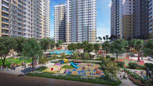 Khuôn viên khu vui chơi Akari City Căn hộ Akari City tầng 20 bàn giao nội thất cơ bản