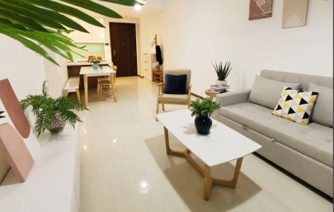 Phòng khách One Verandah Quận 2 Căn hộ One Verandah tầng trung, đầy đủ nội thất, view sông lãng mạn.