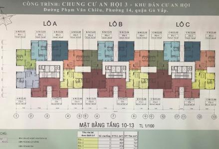 Mặt bằng dự án Căn hộ tầng 11 chung cư An Hội 3, ban công Đông Bắc mát mẻ