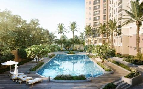 Hồ bơi Centum Wealth Quận 9 Căn hộ Centum Wealth tầng trung, bàn giao nội thất cơ bản.