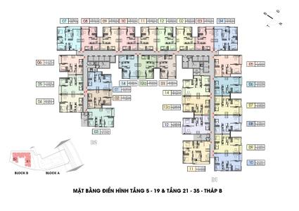 Mặt bằng chung Opal Boulevard Căn hộ tầng trung Opal Boulevard nội thất cơ bản.