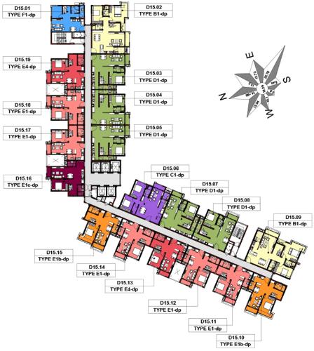 Layout tầng căn hộ Celadon City , Quận Tân Phú Căn hộ Celadon City tầng trung hướng Tây Bắc view thành phố.