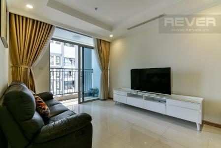 Phòng khách căn hộ VINHOMES CENTRAL PARK Cho thuê căn hộ Vinhomes Central Park 2PN, tháp Landmark 3, đầy đủ nội thất, view thành phố