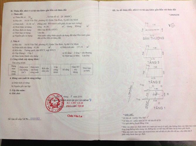 Sổ nhà phố Bạch Đằng, Tân Bình Nhà phố mặt tiền 5m thuận tiện kinh doanh, gần sân bay.