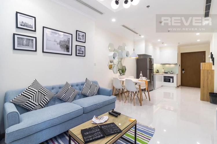 Phòng khách Bán căn hộ 1 phòng ngủ Vinhomes Central Park, tháp Landmark 5, đầy đủ nội thất, ban công Đông Bắc thoáng mát