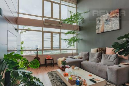 Phòng Khách căn hộ PHÚ HOÀNG ANH Bán duplex sân vườn Phú Hoàng Anh 3PN, tầng cao, tháp B, đầy đủ nội thất, view thoáng