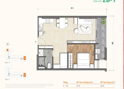Căn hộ tầng cao Tháp A Dự án Ricca bàn giao nội thất cơ bản