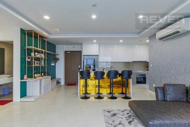 Phòng Khách Cho thuê căn hộ Masteri Millennium 3PN, diện tích 107m2, đầy đủ nội thất, view Bitexco