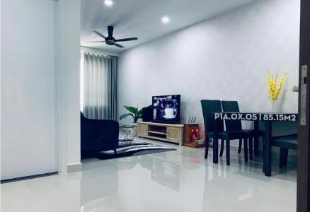 Phòng khách Topaz Elite  Căn hộ Topaz Elite đầy đủ nội thất, view thành phố.