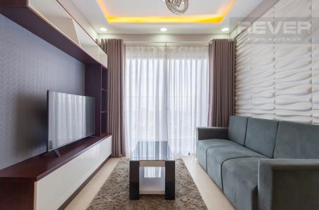 Phòng khách Căn hộ Masteri Thảo Điền tầng cao tháp T1B view nhìn về Quận 1