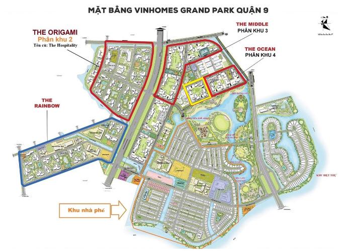 Mặt bằng dự án Vinhomes Grand Park Bán căn hộ tầng thấp Vinhomes Grand Park 2 phòng ngủ, diện tích sàn 59.1m2, nội thất cơ bản