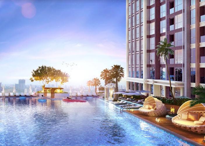 Hồ bơi Conic Riverside, Quận 8 Căn hộ Conic Riverside tầng cao đón gió, nội thất cơ bản.
