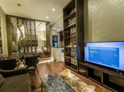 Phòng khách officetel WILTON TOWER Bán căn officetel Wilton Tower tầng thấp, diện tích 41.94m2 - 1 phòng ngủ, đầy đủ nội thất