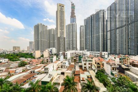 View Căn hộ Saigon Pearl 2 phòng ngủ tầng thấp Topaz 2 nội thất đầy đủ