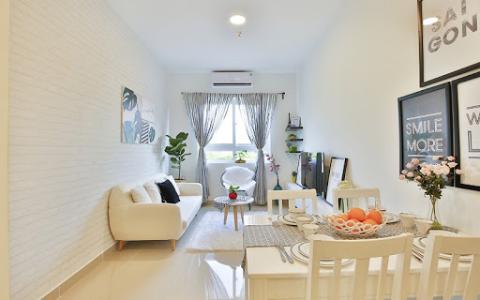 Nhà mẫu căn hộ Topaz Home 2, Quận 9 Căn hộ Topaz Home 2 tầng 9 bàn giao nội thất cơ bản, 3 phòng ngủ.