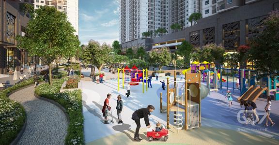 khu vui chơi trẻ em dự án Q7 Saigon Riverside Complex Bán căn hộ Q7 Saigon Riverside ban công hướng Nam, view nội khu.