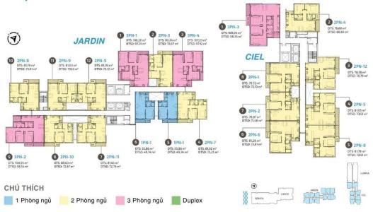  Căn hộ One Verandah thuộc tầng trung, diện tích thông thuỷ 78m